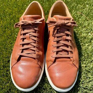 Cole Haan Grand OS Casual Leather Sneakers, Men's Size 11.5, British Tan, White